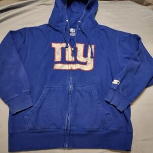 NEW‎ YORK GIANTS NFL STARTER DISTRESSED FULL ZIP HOODIE size M